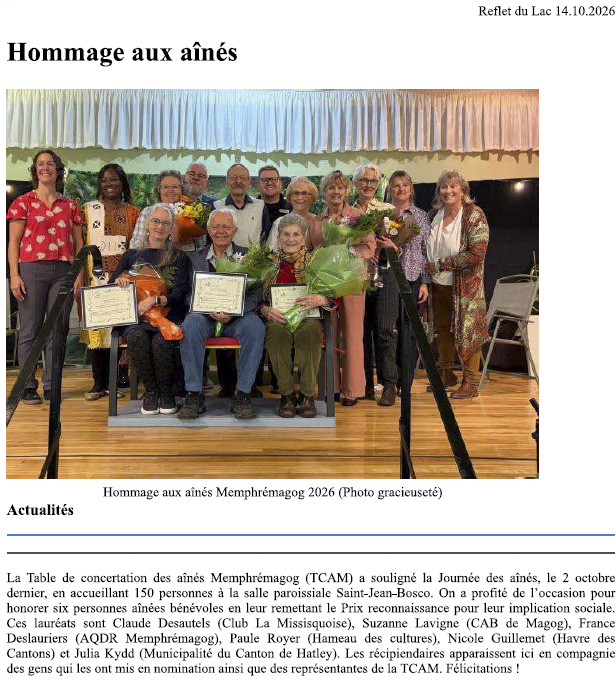 Prix reconnaissance Bénévoles Oct 2026